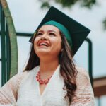 woman wearing black mortar board